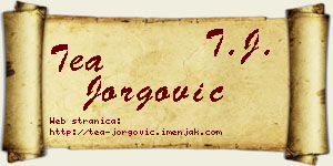 Tea Jorgović vizit kartica